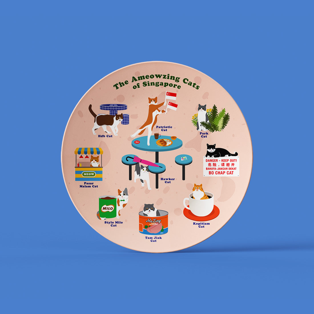 8" Plate – Cats of Singapore