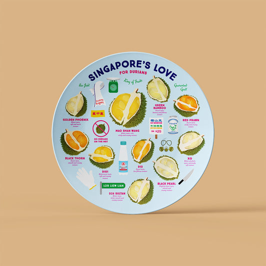 10" Plate – Singapore's Love for Durians