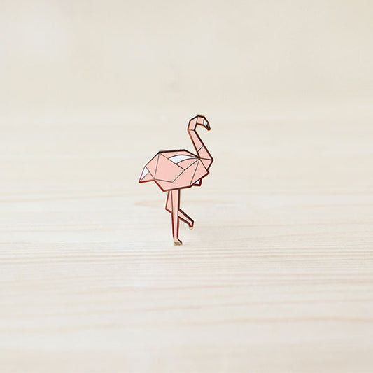 Origami Pin – Flamingo