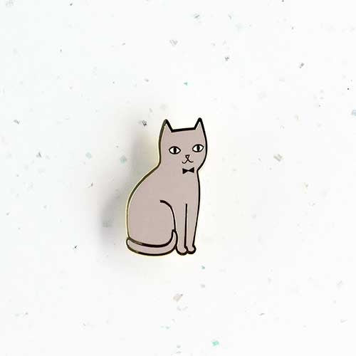 Grey Cat Pin