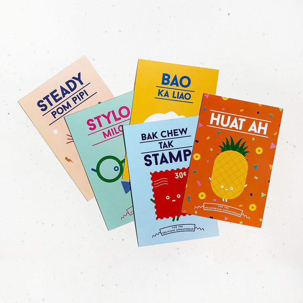 BUNDLE SALE - 10 Singlish postcard sets