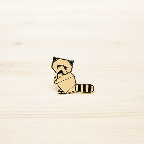 Origami Pin – Raccoon