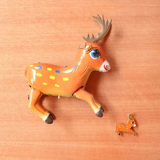 Tin Toy Reindeer Pin