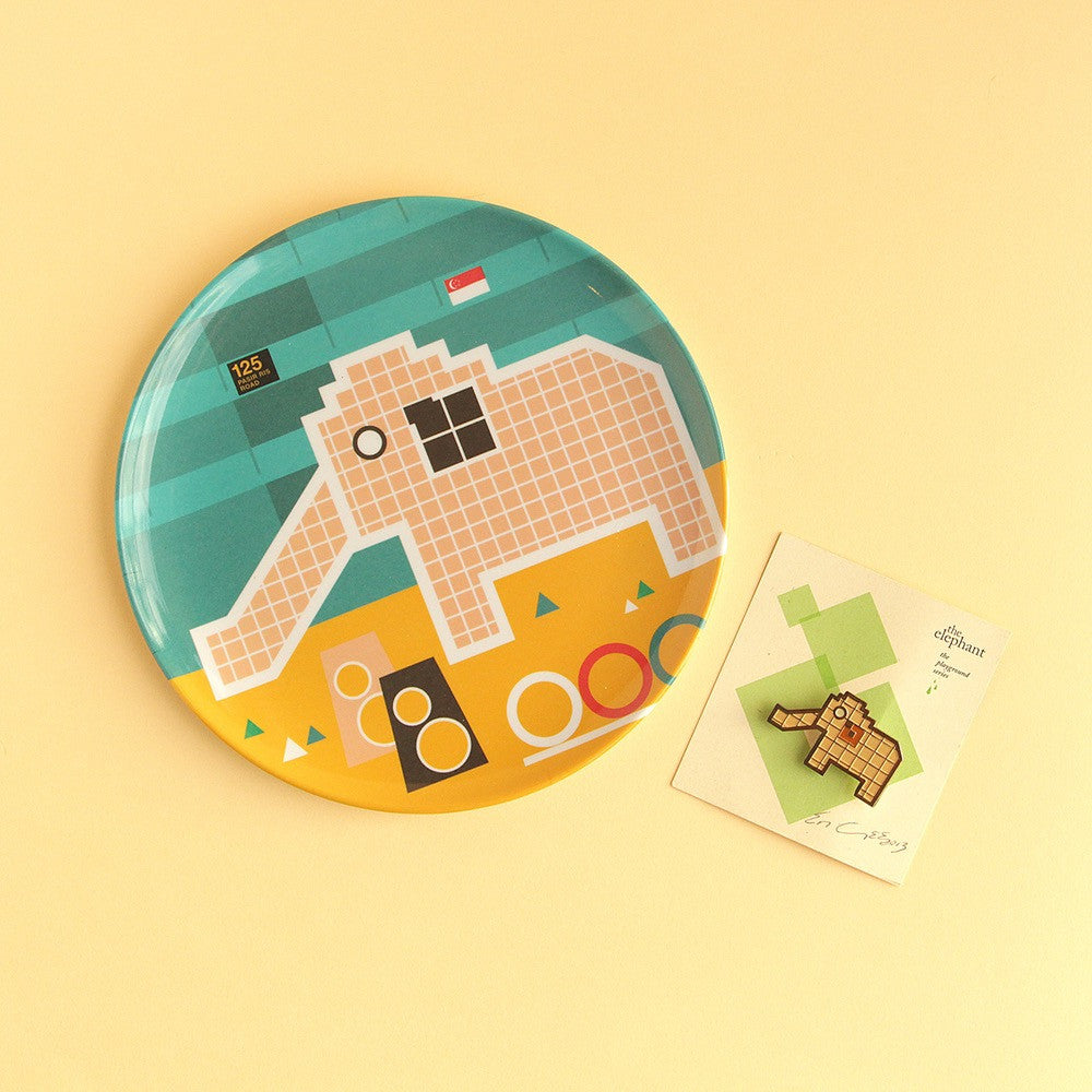 8" Plate – Elephant Playground