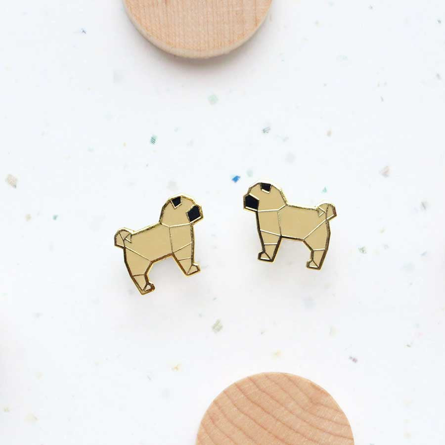 Pug best sale stud earrings