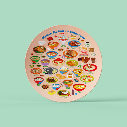 10" Plate – Makan in Singapore Pink