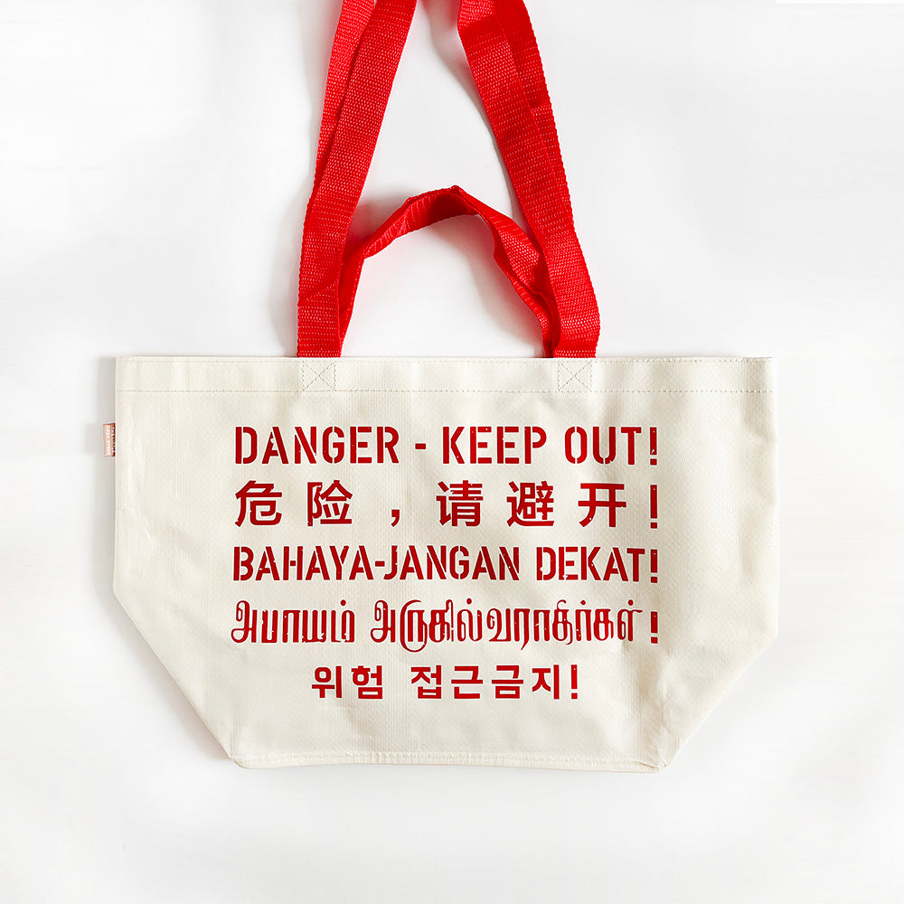 Large Shopper Bag - Singapore Danger Sign