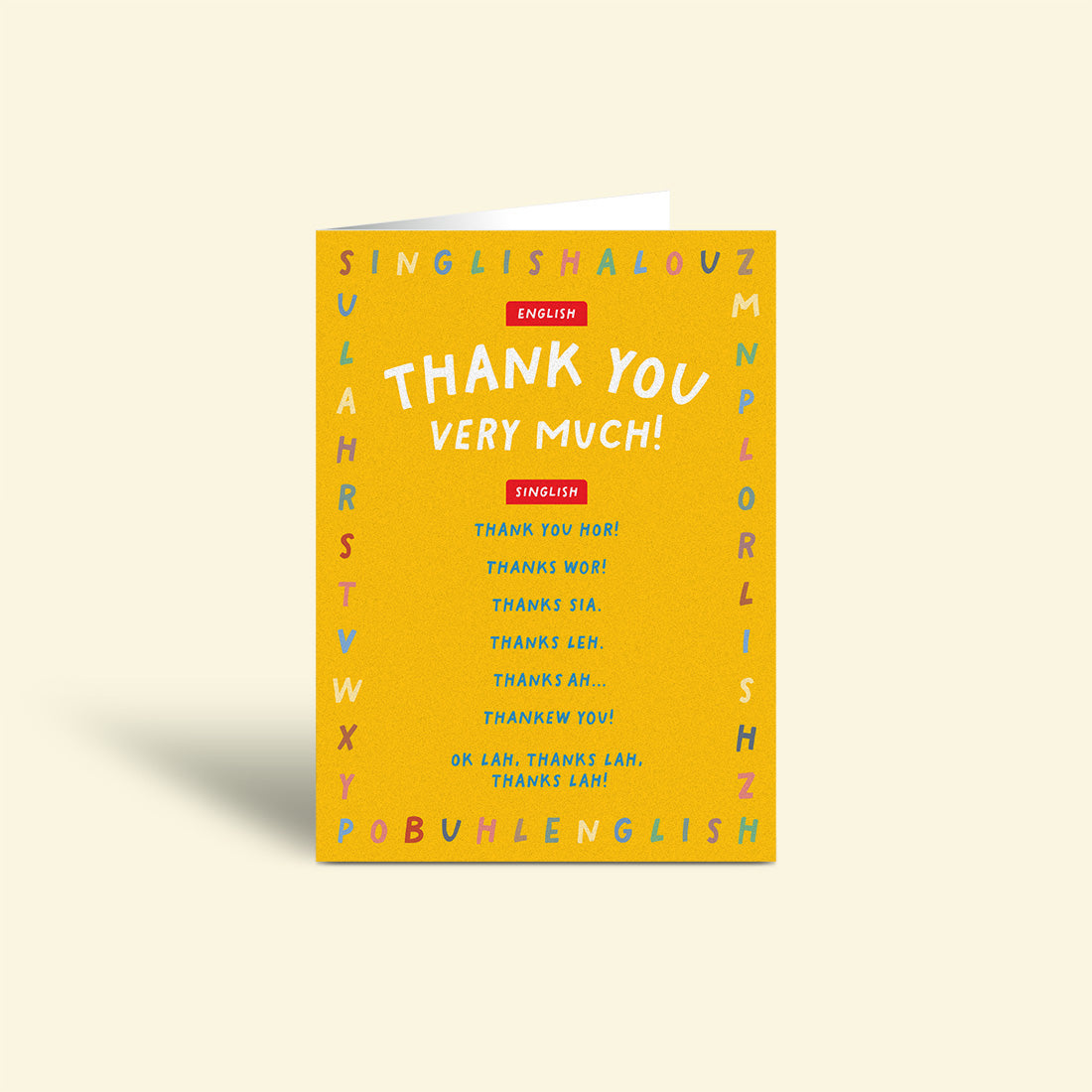Thank you Card – English vs Singlish