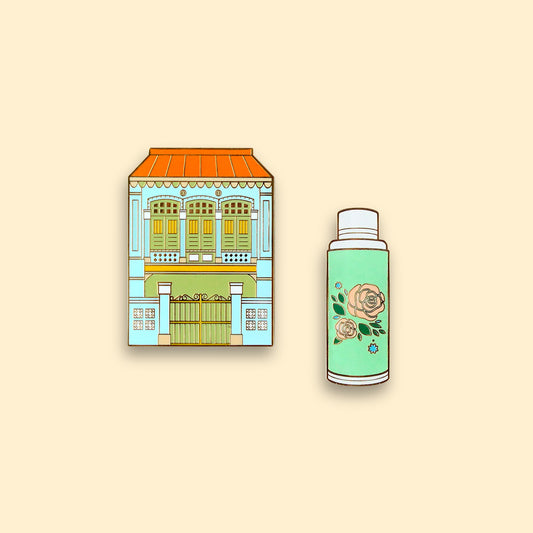 Magnet Set of 2 – Blue Shophouse & Flask