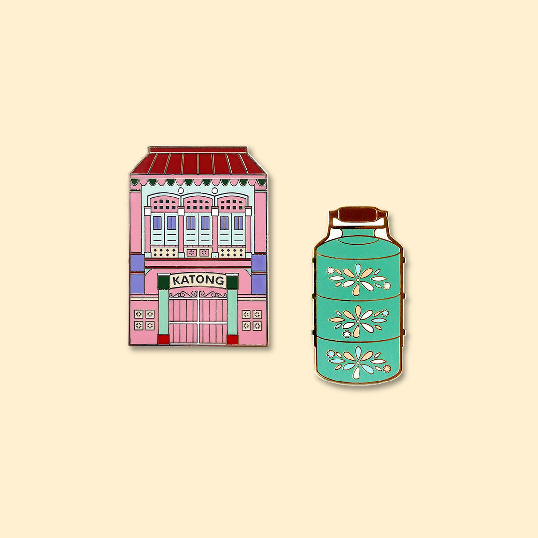 Magnet Set of 2 – Katong Shophouse Pink