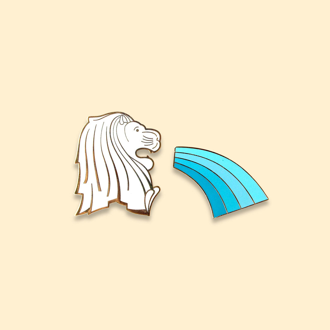 Magnet Set of 2 – Merlion & Water Spout
