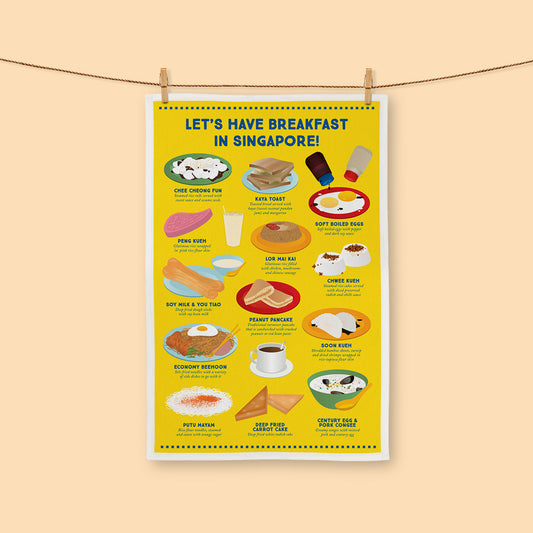 Tea Towel – Let's have Breakfast in Singapore