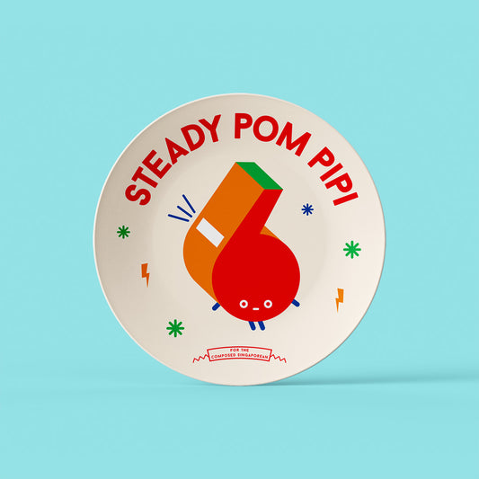 8" Strangely Singaporean Plate – Steady Pom Pipi