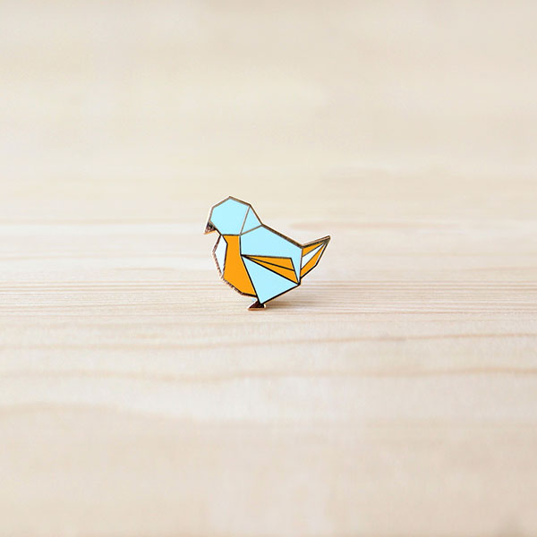 Origami Pin – Finch Bird